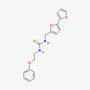 molecular formula C18H18N2O4 B2955729 1-([2,2'-二呋喃]-5-基甲基)-3-(2-苯氧基乙基)脲 CAS No. 2034438-08-7