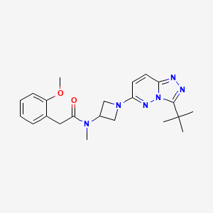 molecular formula C22H28N6O2 B2955736 N-(1-(3-(叔丁基)-[1,2,4]三唑并[4,3-b]哒嗪-6-基)氮杂环丁-3-基)-2-(2-甲氧基苯基)-N-甲基乙酰胺 CAS No. 2309312-80-7