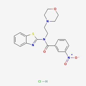 molecular formula C20H21ClN4O4S B2955739 N-(苯并[d]噻唑-2-基)-N-(2-吗啉乙基)-3-硝基苯甲酰胺盐酸盐 CAS No. 1216860-14-8