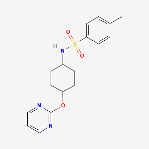 molecular formula C17H21N3O3S B2955740 4-甲基-N-((1r,4r)-4-(嘧啶-2-氧基)环己基)苯磺酰胺 CAS No. 2034248-56-9