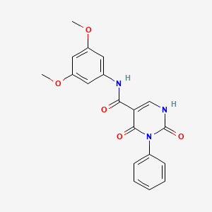 molecular formula C19H17N3O5 B2955742 N-(3,5-dimethoxyphenyl)-2,4-dioxo-3-phenyl-1,2,3,4-tetrahydropyrimidine-5-carboxamide CAS No. 896679-93-9