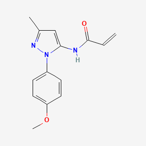 molecular formula C14H15N3O2 B2955751 N-[1-(4-methoxyphenyl)-3-methyl-1H-pyrazol-5-yl]prop-2-enamide CAS No. 2270918-69-7