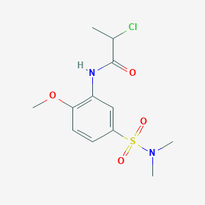 molecular formula C12H17ClN2O4S B2955756 2-氯-N-[5-(二甲基氨磺酰基)-2-甲氧苯基]丙酰胺 CAS No. 1155000-26-2