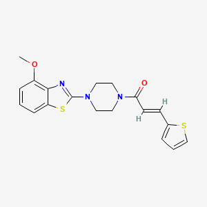 molecular formula C19H19N3O2S2 B2955761 4-methoxy-2-{4-[(2E)-3-(2-thienyl)prop-2-enoyl]piperazin-1-yl}-1,3-benzothiazole CAS No. 897477-77-9