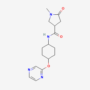 1-methyl-5-oxo-N-((1r,4r)-4-(pyrazin-2-yloxy)cyclohexyl)pyrrolidine-3-carboxamide