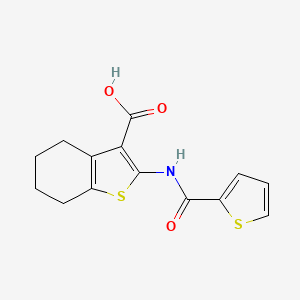 molecular formula C14H13NO3S2 B2955774 2-(Thiophene-2-carbonylamino)-4,5,6,7-tetrahydro-1-benzothiophene-3-carboxylic acid CAS No. 315679-50-6