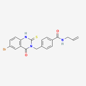 molecular formula C19H16BrN3O2S B2955778 4-[(6-bromo-4-oxo-2-sulfanylidene-1,2,3,4-tetrahydroquinazolin-3-yl)methyl]-N-(prop-2-en-1-yl)benzamide CAS No. 422286-98-4