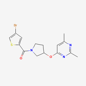 molecular formula C15H16BrN3O2S B2955794 4-{[1-(4-溴噻吩-2-羰基)吡咯烷-3-基]氧基}-2,6-二甲基嘧啶 CAS No. 2097895-00-4