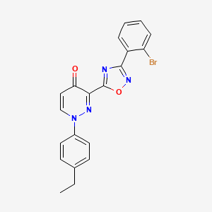 molecular formula C20H15BrN4O2 B2955801 3-(3-(2-bromophenyl)-1,2,4-oxadiazol-5-yl)-1-(4-ethylphenyl)pyridazin-4(1H)-one CAS No. 1251623-48-9