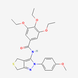 molecular formula C25H29N3O5S B2955802 3,4,5-三乙氧基-N-[2-(4-甲氧基苯基)-4,6-二氢噻吩并[3,4-c]吡唑-3-基]苯甲酰胺 CAS No. 392255-71-9