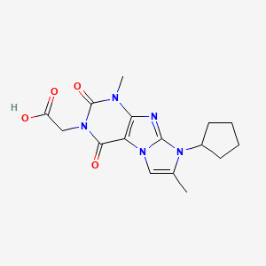 B2955804 (8-cyclopentyl-1,7-dimethyl-2,4-dioxo-1,2,4,8-tetrahydro-3H-imidazo[2,1-f]purin-3-yl)acetic acid CAS No. 929867-51-6