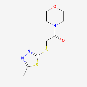 molecular formula C9H13N3O2S2 B2955813 4-{[(5-Methyl-1,3,4-thiadiazol-2-yl)thio]acetyl}morpholine CAS No. 328004-27-9