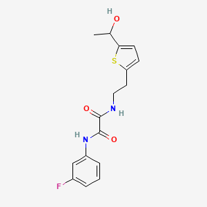 molecular formula C16H17FN2O3S B2955814 N1-(3-fluorophenyl)-N2-(2-(5-(1-hydroxyethyl)thiophen-2-yl)ethyl)oxalamide CAS No. 2034440-17-8