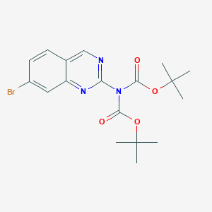 molecular formula C18H22BrN3O4 B2955828 7-Bromo-2-(di-t-butoxycarbonylamino)quinazoline CAS No. 1820683-11-1