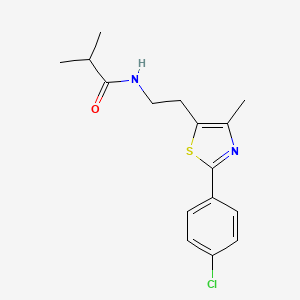 molecular formula C16H19ClN2OS B2955830 N-[2-[2-(4-chlorophenyl)-4-methyl-1,3-thiazol-5-yl]ethyl]-2-methylpropanamide CAS No. 946374-55-6