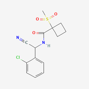 molecular formula C14H15ClN2O3S B2955844 N-[(2-Chlorophenyl)-cyanomethyl]-1-methylsulfonylcyclobutane-1-carboxamide CAS No. 2189400-50-6