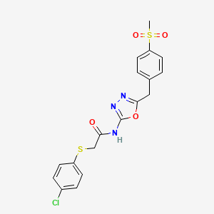 2-((4-chlorophenyl)thio)-N-(5-(4-(methylsulfonyl)benzyl)-1,3,4-oxadiazol-2-yl)acetamide