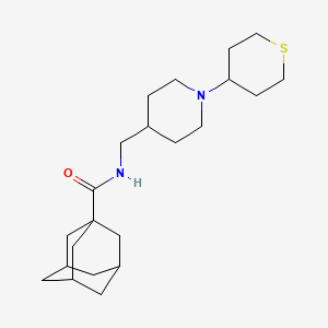 molecular formula C22H36N2OS B2955847 (3r,5r,7r)-N-((1-(tetrahydro-2H-thiopyran-4-yl)piperidin-4-yl)methyl)adamantane-1-carboxamide CAS No. 2034287-59-5