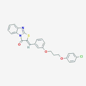molecular formula C25H19ClN2O3S B295585 (2Z)-2-{3-[3-(4-chlorophenoxy)propoxy]benzylidene}[1,3]thiazolo[3,2-a]benzimidazol-3(2H)-one 