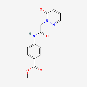 molecular formula C14H13N3O4 B2955867 methyl 4-(2-(6-oxopyridazin-1(6H)-yl)acetamido)benzoate CAS No. 1203329-73-0
