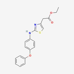 molecular formula C19H18N2O3S B2955868 2-(4-((4-苯氧基苯基)氨基)-3,5-噻唑基)乙酸乙酯 CAS No. 1024040-00-3