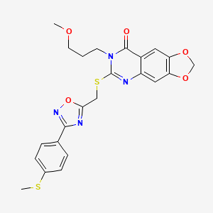 molecular formula C23H22N4O5S2 B2955875 N-cyclopropyl-1-[6-({2-[(2-ethylphenyl)amino]-2-oxoethyl}thio)pyrimidin-4-yl]piperidine-4-carboxamide CAS No. 1115892-81-3