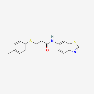 molecular formula C18H18N2OS2 B2955885 N-(2-甲基苯并[d]噻唑-6-基)-3-(对甲苯硫基)丙酰胺 CAS No. 895460-67-0
