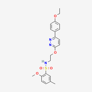molecular formula C22H25N3O5S B2955888 N-(2-((6-(4-ethoxyphenyl)pyridazin-3-yl)oxy)ethyl)-2-methoxy-5-methylbenzenesulfonamide CAS No. 920194-24-7