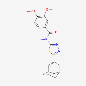 molecular formula C22H27N3O3S B2955891 N-[5-(1-金刚烷基)-1,3,4-噻二唑-2-基]-3,4-二甲氧基-N-甲基苯甲酰胺 CAS No. 392321-29-8