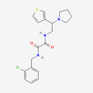 molecular formula C19H22ClN3O2S B2955897 N1-(2-氯苄基)-N2-(2-(吡咯烷-1-基)-2-(噻吩-3-基)乙基)草酰胺 CAS No. 946248-01-7