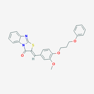 molecular formula C26H22N2O4S B295590 2-[3-methoxy-4-(3-phenoxypropoxy)benzylidene][1,3]thiazolo[3,2-a]benzimidazol-3(2H)-one 