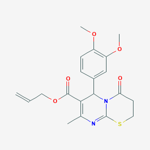 molecular formula C20H22N2O5S B2955901 烯丙基 6-(3,4-二甲氧基苯基)-8-甲基-4-氧代-2,3,4,6-四氢吡啶并[2,1-b][1,3]噻嗪-7-羧酸酯 CAS No. 431941-61-6