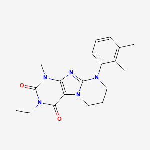 molecular formula C19H23N5O2 B2955914 9-(2,3-dimethylphenyl)-3-ethyl-1-methyl-6,7,8,9-tetrahydropyrimido[2,1-f]purine-2,4(1H,3H)-dione CAS No. 923437-69-8