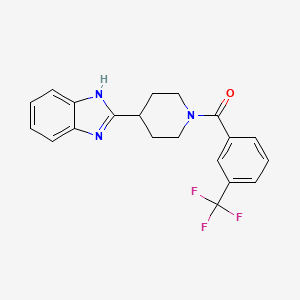 molecular formula C20H18F3N3O B2955915 [4-(1H-苯并咪唑-2-基)哌啶-1-基]-[3-(三氟甲基)苯基]甲苯酮 CAS No. 887884-68-6