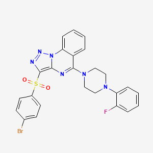 molecular formula C25H20BrFN6O2S B2955933 1-[3-(4-BROMOBENZENESULFONYL)-[1,2,3]TRIAZOLO[1,5-A]QUINAZOLIN-5-YL]-4-(2-FLUOROPHENYL)PIPERAZINE CAS No. 899348-68-6