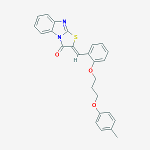 molecular formula C26H22N2O3S B295594 2-{2-[3-(4-methylphenoxy)propoxy]benzylidene}[1,3]thiazolo[3,2-a]benzimidazol-3(2H)-one 