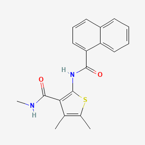 molecular formula C19H18N2O2S B2955946 N,4,5-trimethyl-2-(naphthalene-1-carbonylamino)thiophene-3-carboxamide CAS No. 896298-25-2