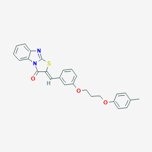molecular formula C26H22N2O3S B295595 (2Z)-2-{3-[3-(4-methylphenoxy)propoxy]benzylidene}[1,3]thiazolo[3,2-a]benzimidazol-3(2H)-one 