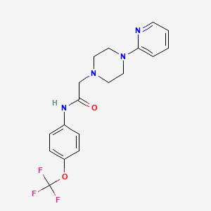 molecular formula C18H19F3N4O2 B2955952 2-(4-吡啶-2-基哌嗪-1-基)-N-[4-(三氟甲氧基)苯基]乙酰胺 CAS No. 303091-93-2