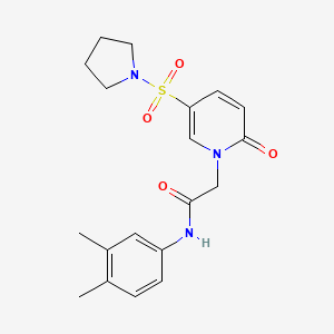 N-(3,4-dimethylphenyl)-2-(2-oxo-5-pyrrolidin-1-ylsulfonylpyridin-1-yl)acetamide