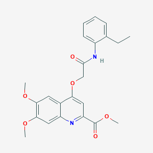 molecular formula C23H24N2O6 B2955956 Methyl 4-{[(2-ethylphenyl)carbamoyl]methoxy}-6,7-dimethoxyquinoline-2-carboxylate CAS No. 1358418-51-5