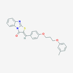 molecular formula C26H22N2O3S B295596 2-{4-[3-(3-methylphenoxy)propoxy]benzylidene}[1,3]thiazolo[3,2-a]benzimidazol-3(2H)-one 