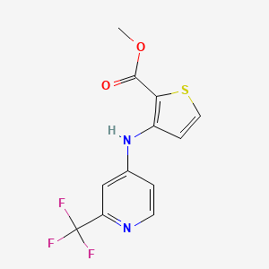 molecular formula C12H9F3N2O2S B2955961 Methyl 3-{[2-(trifluoromethyl)-4-pyridinyl]amino}-2-thiophenecarboxylate CAS No. 551921-61-0