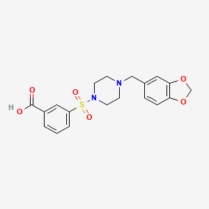 3-((4-(Benzo[d][1,3]dioxol-5-ylmethyl)piperazin-1-yl)sulfonyl)benzoic acid