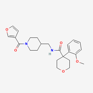 molecular formula C24H30N2O5 B2955966 N-{[1-(FURAN-3-CARBONYL)PIPERIDIN-4-YL]METHYL}-4-(2-METHOXYPHENYL)OXANE-4-CARBOXAMIDE CAS No. 1421483-06-8