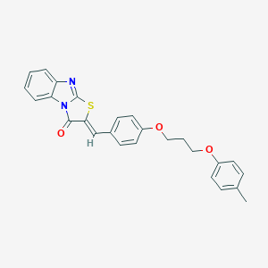 molecular formula C26H22N2O3S B295597 (2Z)-2-{4-[3-(4-methylphenoxy)propoxy]benzylidene}[1,3]thiazolo[3,2-a]benzimidazol-3(2H)-one 