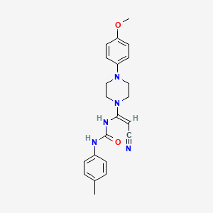 N-{2-cyano-1-[4-(4-methoxyphenyl)piperazino]vinyl}-N'-(4-methylphenyl)urea