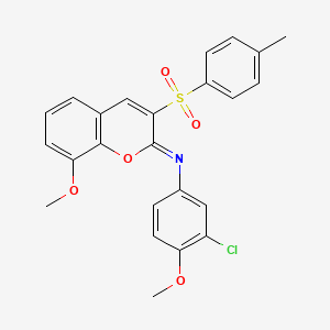 molecular formula C24H20ClNO5S B2955972 N-(3-chloro-4-methoxyphenyl)-8-methoxy-3-(4-methylphenyl)sulfonylchromen-2-imine CAS No. 1321746-28-4