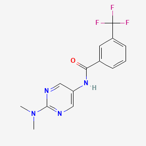 molecular formula C14H13F3N4O B2955973 N-(2-(dimethylamino)pyrimidin-5-yl)-3-(trifluoromethyl)benzamide CAS No. 1396811-99-6