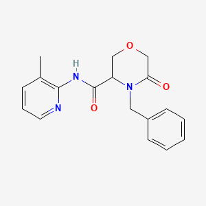 molecular formula C18H19N3O3 B2955977 4-benzyl-N-(3-methylpyridin-2-yl)-5-oxomorpholine-3-carboxamide CAS No. 1351581-33-3